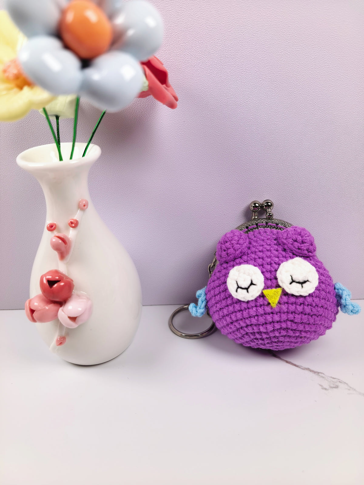 Handmade Cotton Crochet Cartoon Hair Accessories Cute Animal Fruit Flower Hair Clips Hair Ties for Girls