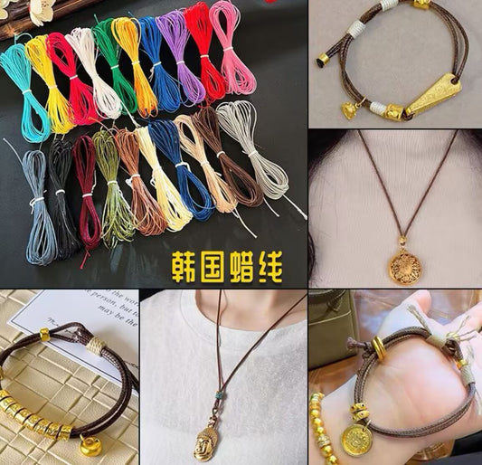 Waxed Polyester Cord 0.5/0.8/1.0/1.5/2.0mm | 20 Colors Wax String for Bracelet Necklace Jewelry Making Macrame DIY Craft