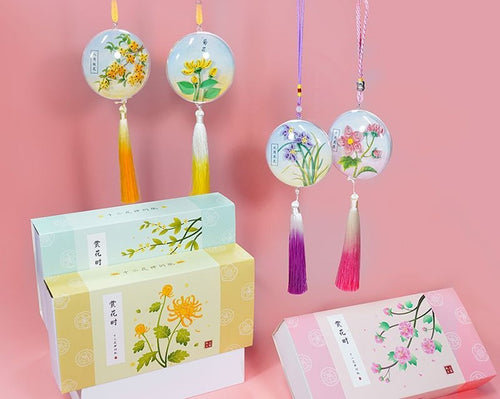 DIY Quilling Flower Car Ornament Kit | Chinese Traditional Paper Quilling Art Hanging Pendant for Auto Decor, Handmade Craft Gift Set