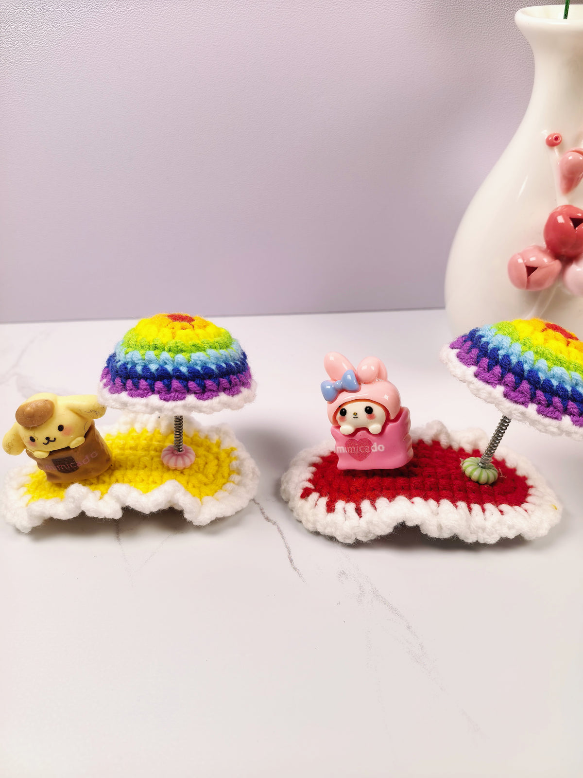Handmade Cotton Crochet Cartoon Hair Accessories Cute Animal Fruit Flower Hair Clips Hair Ties for Girls