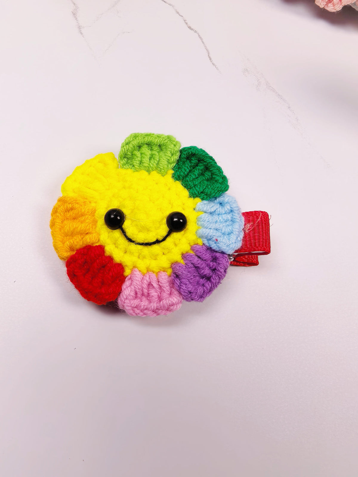 Handmade Cotton Crochet Cartoon Hair Accessories Cute Animal Fruit Flower Hair Clips Hair Ties for Girls