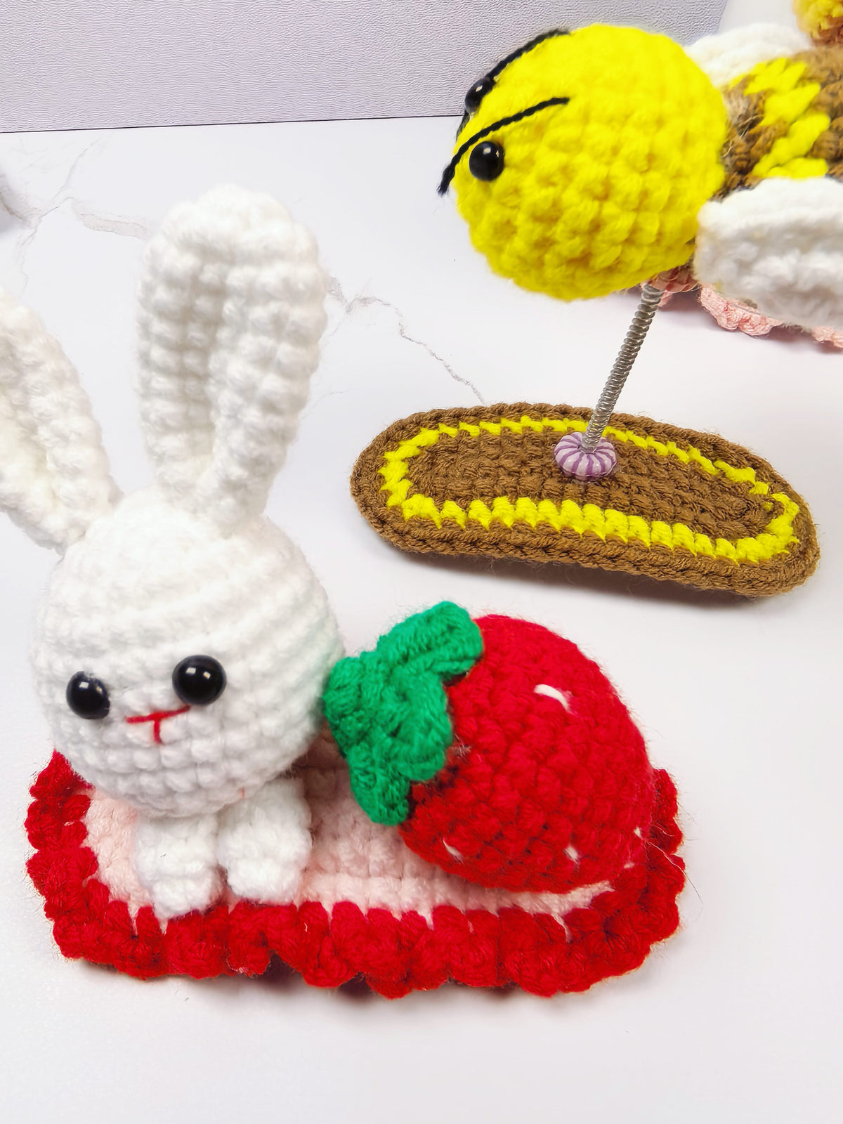 Handmade Cotton Crochet Cartoon Hair Accessories Cute Animal Fruit Flower Hair Clips Hair Ties for Girls
