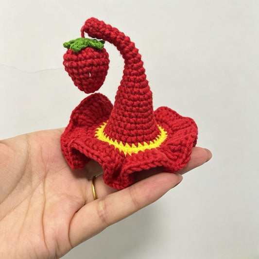 Handmade Crochet Wizard Hat Hair Clip, Cute Elf Hat Hair Barrette, Kawaii Amigurumi Hair Accessories for Girls