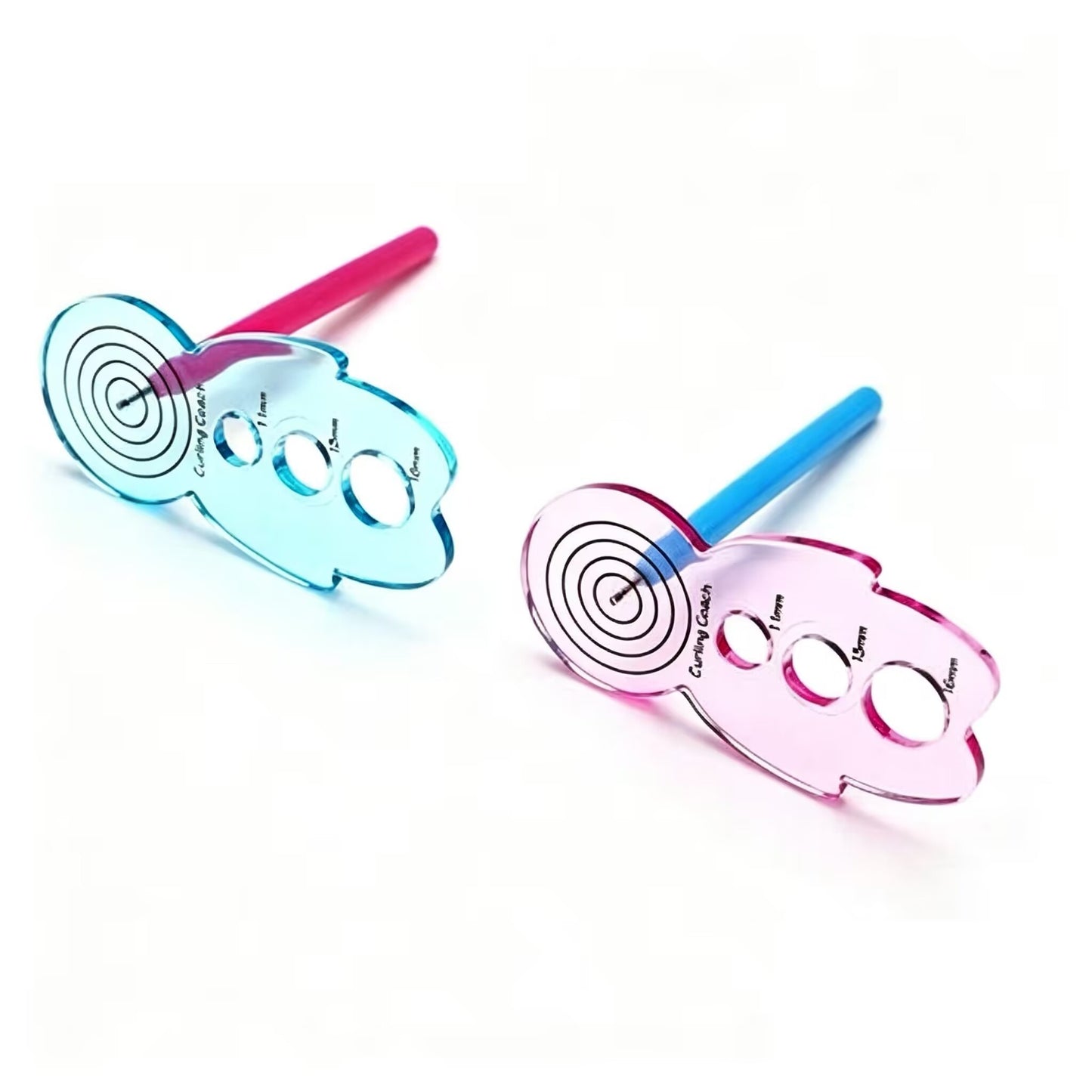 Quilling Curling Coach | Paper Quilling Rolling Template Tool, DIY Paper Craft Coil Sizer, Blue & Pink Optional