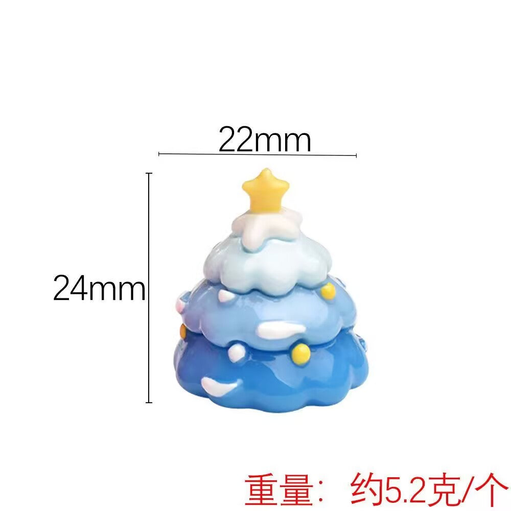 Cute Mini Macaron Christmas Tree Resin Figurines, Tiny Pastel Xmas Tree Ornament, Fairy Garden Micro Landscape Decor, DIY Craft Decoration