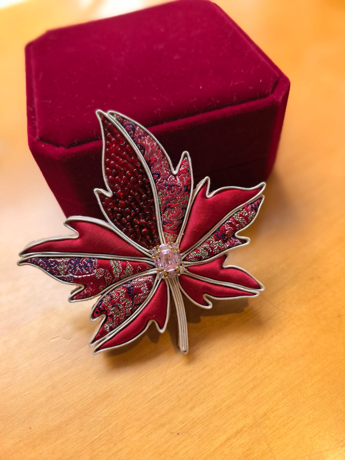 Traditional Chinese Song‑Brocade Brooch, Handmade Ethnic Vintage Brooch Pin for Women