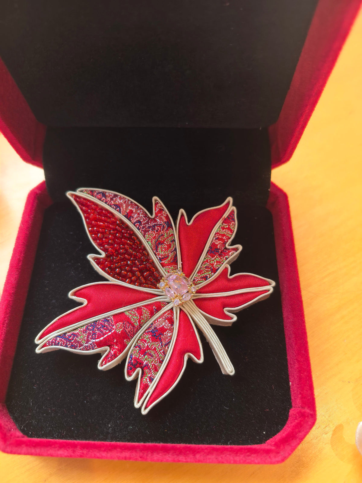 Traditional Chinese Song‑Brocade Brooch, Handmade Ethnic Vintage Brooch Pin for Women