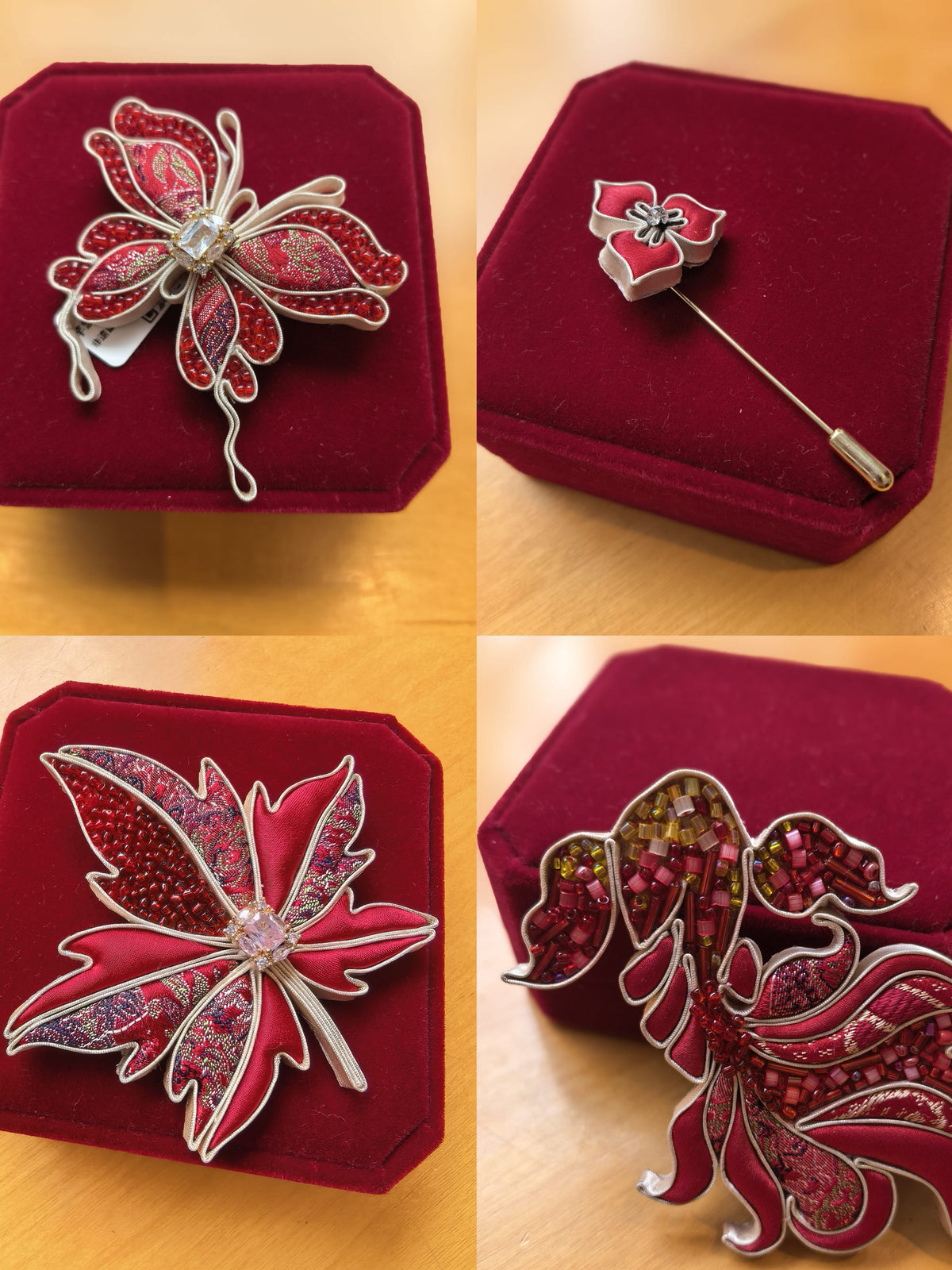 Traditional Chinese Song‑Brocade Brooch, Handmade Ethnic Vintage Brooch Pin for Women