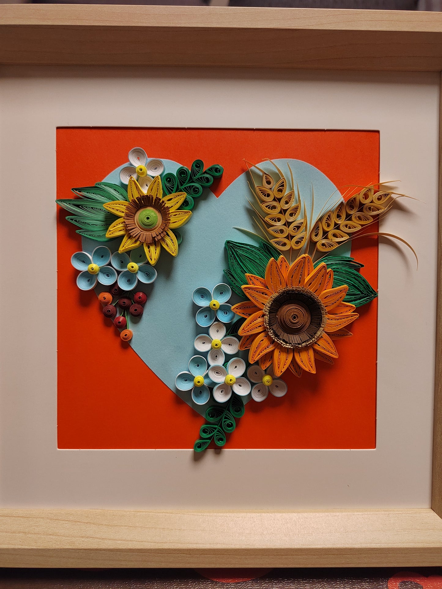 DIY Beginner Quilling Kit | Sunflower Heart 3D Paper Craft Set, Tools, Illustrated Guide & Video Tutorial (Glue,Frame & Base Card NOT Included) Bullet Points