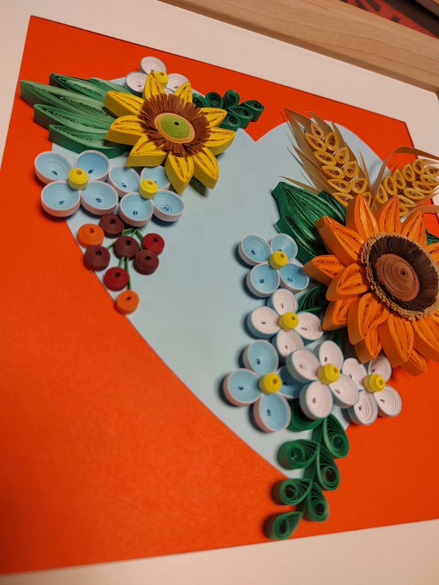 DIY Beginner Quilling Kit | Sunflower Heart 3D Paper Craft Set, Tools, Illustrated Guide & Video Tutorial (Glue,Frame & Base Card NOT Included) Bullet Points