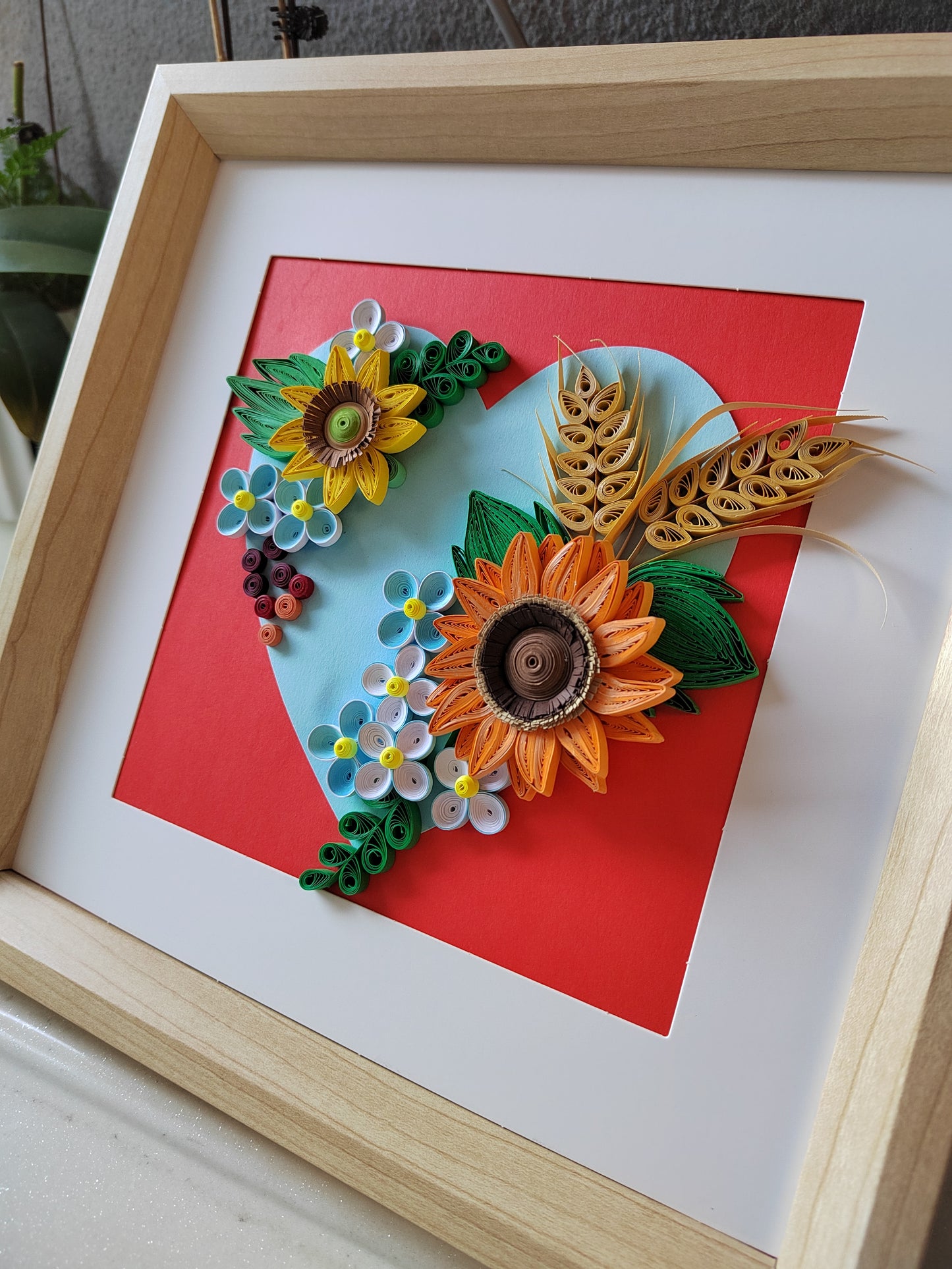 DIY Beginner Quilling Kit | Sunflower Heart 3D Paper Craft Set, Tools, Illustrated Guide & Video Tutorial (Glue,Frame & Base Card NOT Included) Bullet Points