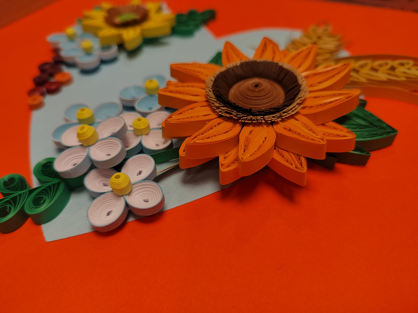 DIY Beginner Quilling Kit | Sunflower Heart 3D Paper Craft Set, Tools, Illustrated Guide & Video Tutorial (Glue,Frame & Base Card NOT Included) Bullet Points
