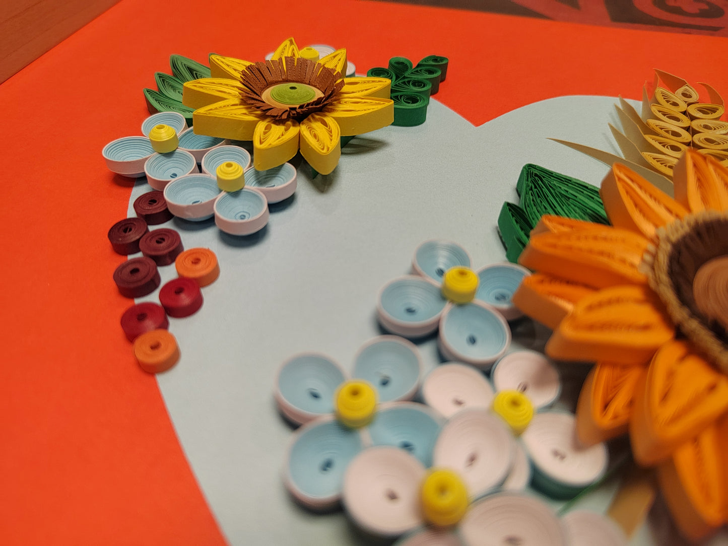 DIY Beginner Quilling Kit | Sunflower Heart 3D Paper Craft Set, Tools, Illustrated Guide & Video Tutorial (Glue,Frame & Base Card NOT Included) Bullet Points