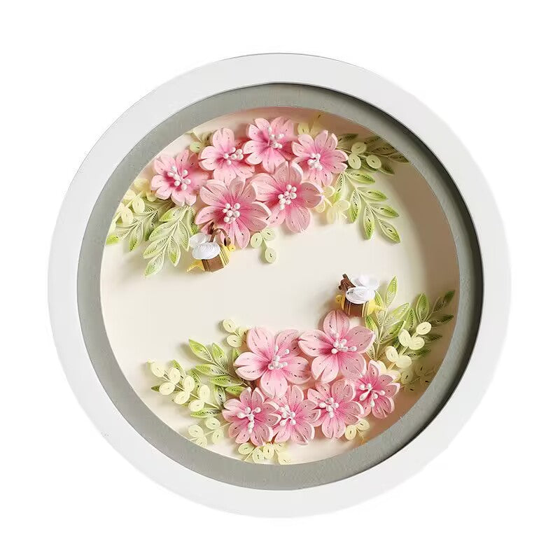 Quilling Flower LED Night Light DIY Kit | Paper Rolling Craft Tools, Matching MDF frame and LED