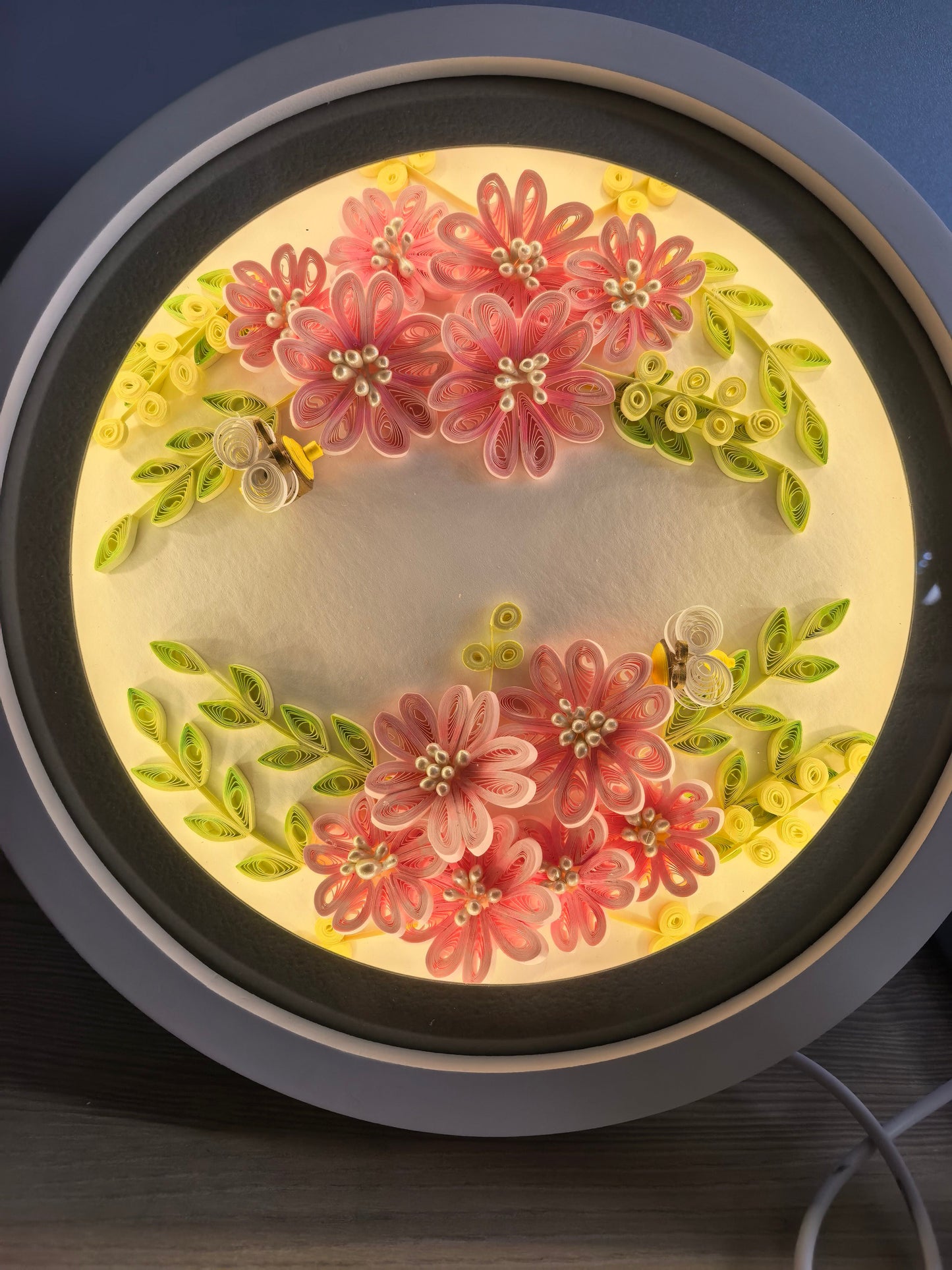 Quilling Flower LED Night Light DIY Kit | Paper Rolling Craft Tools, Matching MDF frame and LED