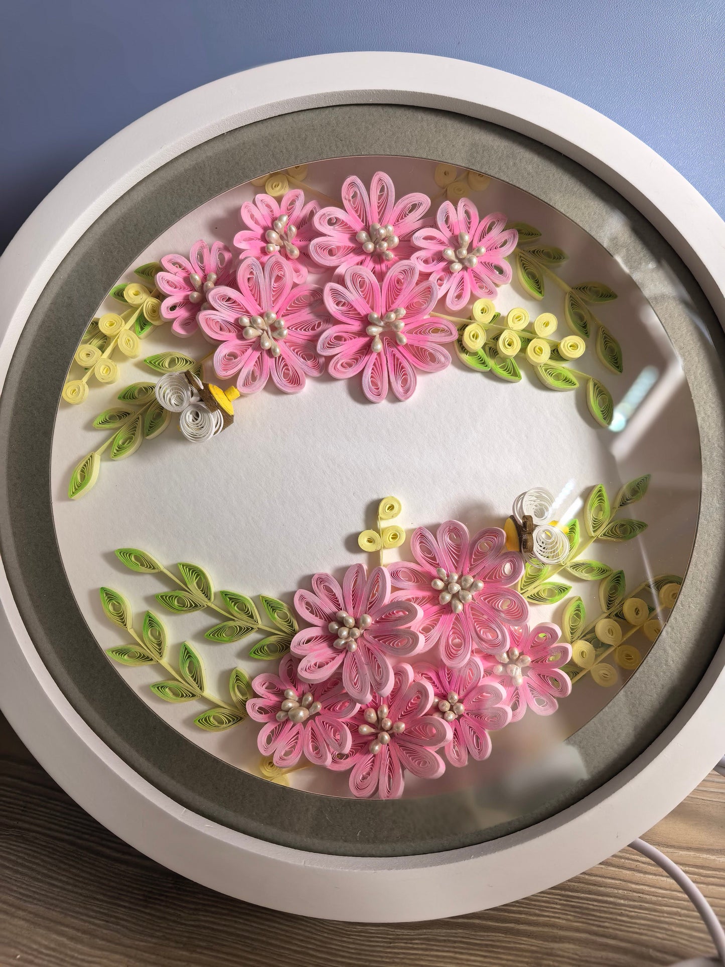 Quilling Flower LED Night Light DIY Kit | Paper Rolling Craft Tools, Matching MDF frame and LED